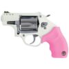 Taurus Model 85 Protector 38 Special +P White Polymer-Frame Revolver with Pink Grips